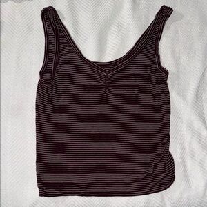 American Eagle Outfitters super soft and sexyBurgundy and White Striped Tank Top